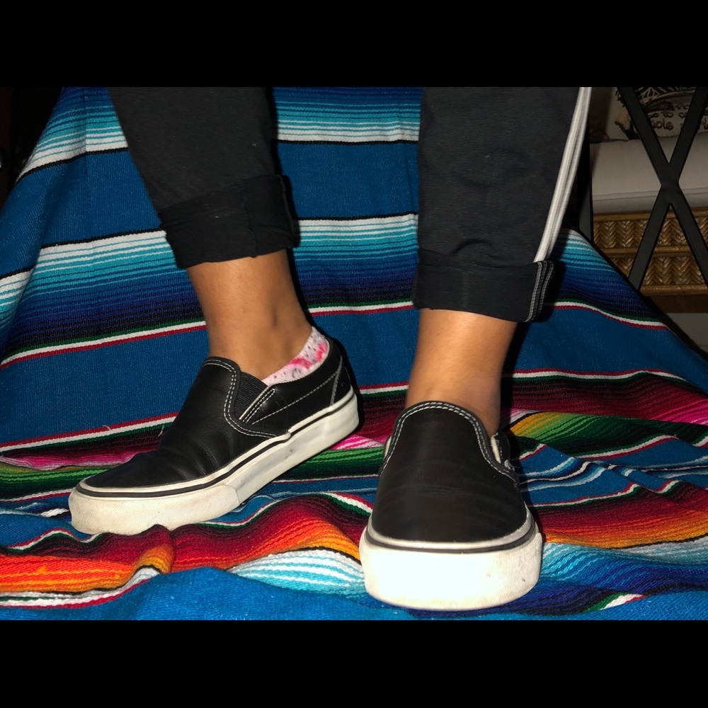 Leather slip on vans!